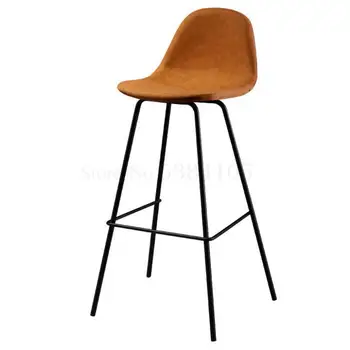 

Nordic Bar Chair Modern Simple Back Metal Bar Chair Net Red Milk Tea Restaurant Household Iron High Stool