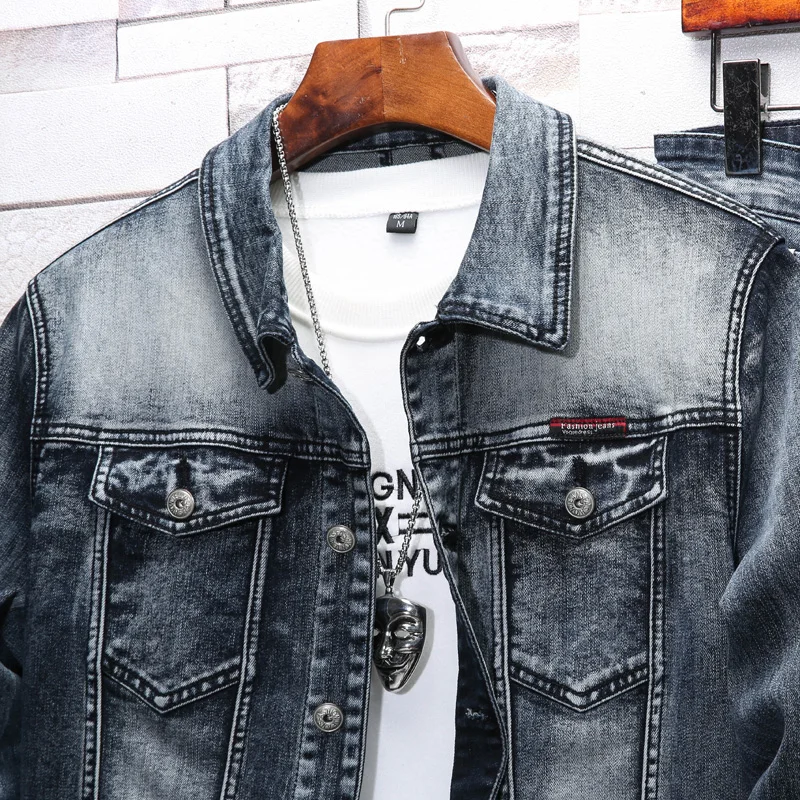Mens Jeans Suit Sweat Suit Set Men Jacket Spring/autumn Jeans Tracksuit Street Style Cowboy Coat Plus Size Men's Casual Suit