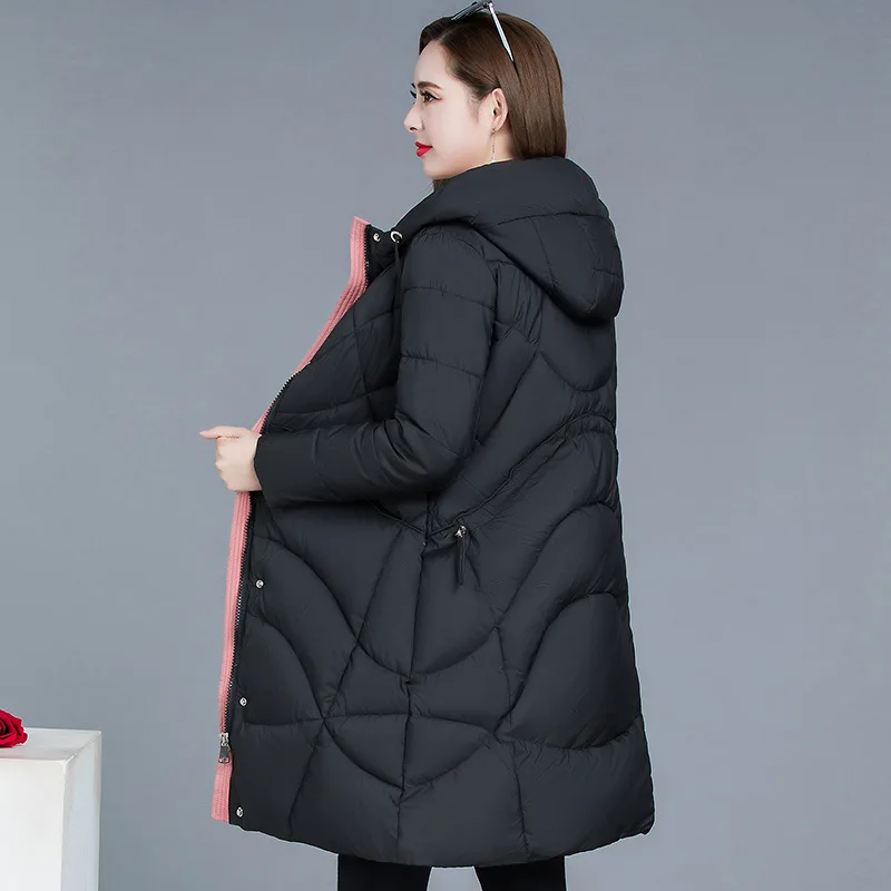

Hooded Cotton-padded Clothes Women's Mid-length 2019 Winter New Style Korean-style Fashion Slim Fit Slimming Cotton Coat