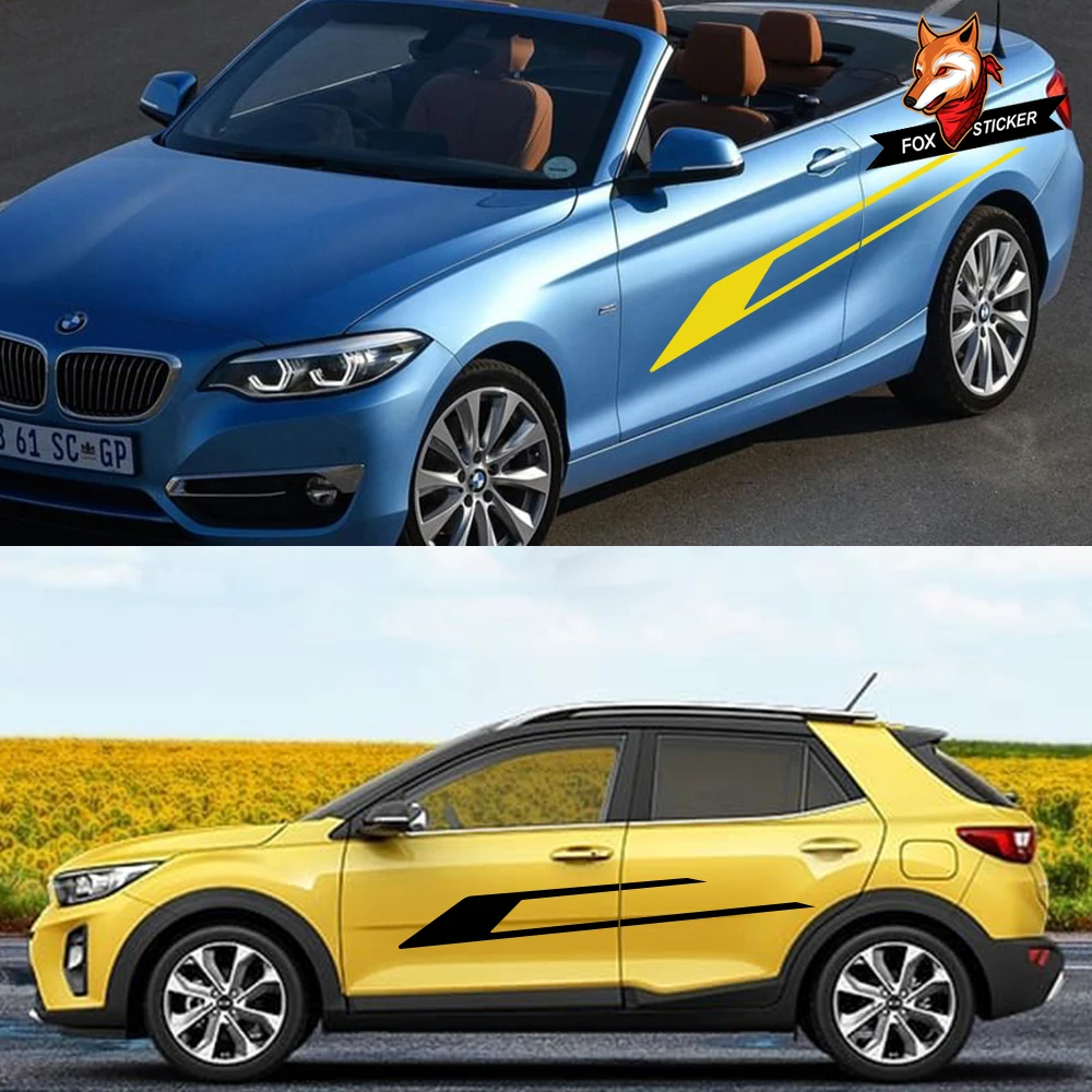 Автомобильные длинные полосы виниловая пленка наклейки автомобиля боковое Тело