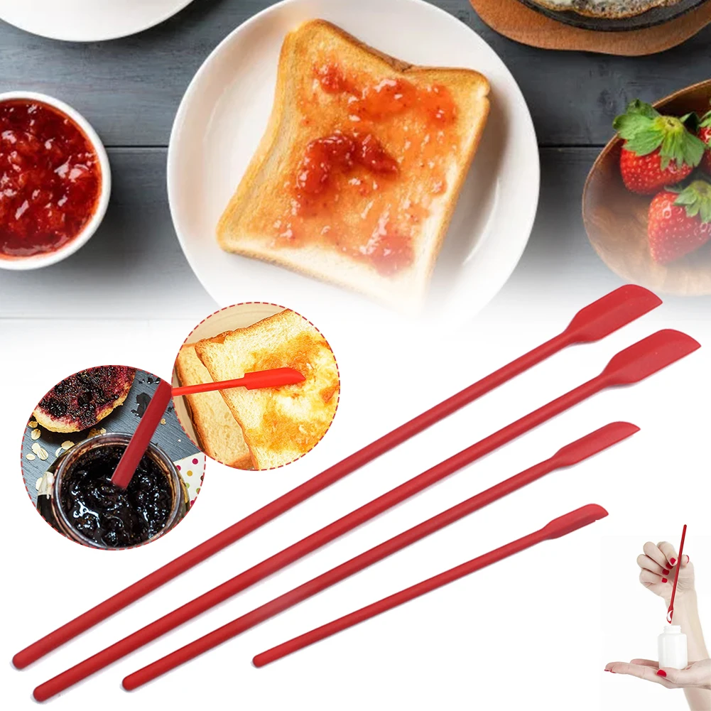 Silicone Scraper Lengthened Jam Spatula Cosmetic Bottle Spatula Fruit