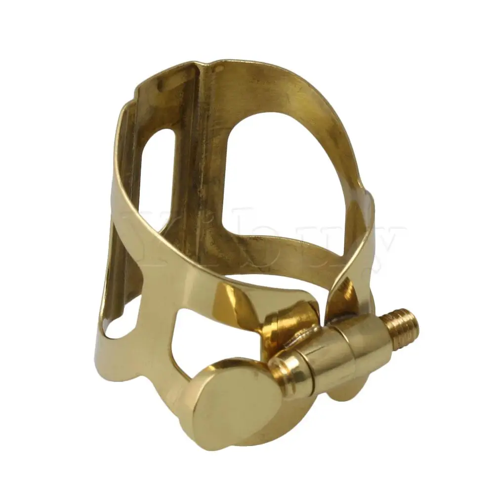 Yibuy 1x Sax Ligature Золотая латунь E-flat Alto Лигатура для саксофона для альт-саксофона