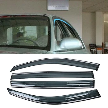 

For KIA RIO 1999-2005 Car Window Sun Rain Shade Visors Shield Shelter Protector Cover Trim Frame Sticker Exterior Accessories