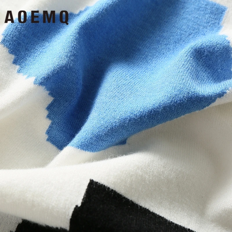AOEMQ, 2 цвета, свитер с круглым вырезом, милый свитер с принтом из натурального облака, Модный стильный свитер с рисунком граффити, женская одежда