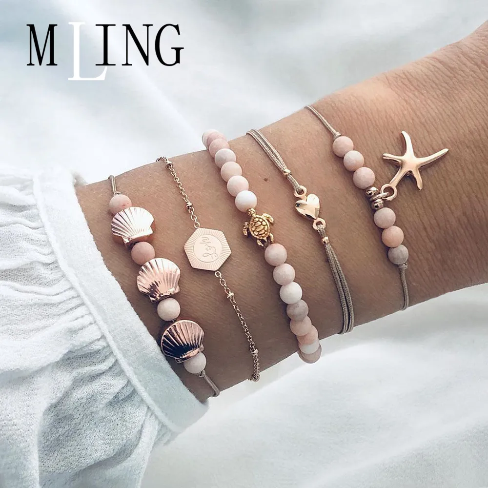 Женский многослойный браслет MLING 5 шт./компл. в винтажном стиле богемном с