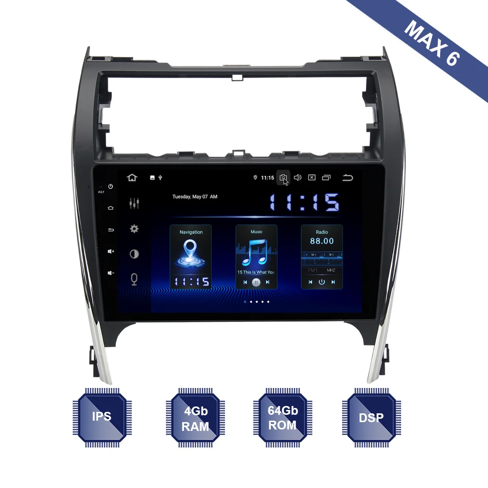 Sale Android 9.0 2 Din GPS for Toyota Camry V50 US Version 2012 - 2014 Car Radio Multimedia PX6 DSP IPS HDMI 4Gb+64Gb RDS WIFI USB BT 0