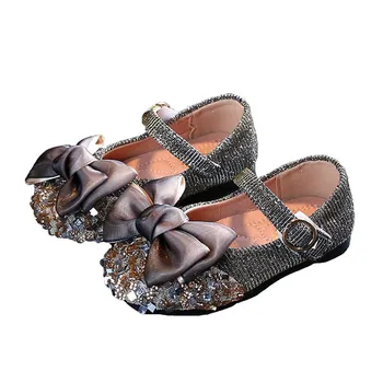 

Spring New Children Butterfly-Knot Soft Sole Casual Shoes For Kids Girls Non-Slip Hook & Loop Flats Sequins Shoes Size 21-30