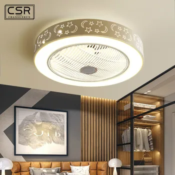 

Nordic Ceiling Fans with Lights Modern Minimalist LED Ceiling Fan Lamp with Remote Control APP Bedroom Living Room Fan Lighting