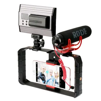 

Handheld Stabilizer Phones Grip Handheld Video Stabilizer Phones Rig with 3 Shoe Mounts Tripod Mount Stand Filmmaking