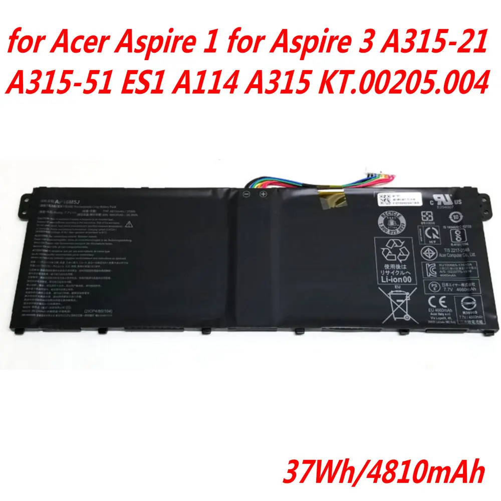 

High Quality 7.7V 37Wh AP16M5J Laptop Battery For Acer Aspire 1 For Aspire 3 A315-21 A315-51 ES1 A114 A315 KT.00205.004