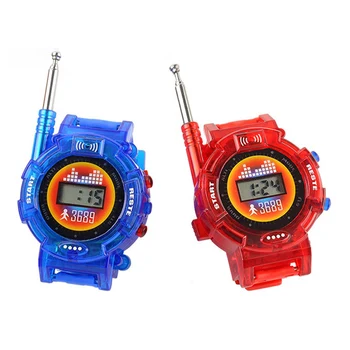 

2pcs Battery Powered Random Color Smart Wrist Watch Outdoor Interactive Intercom Walkie Talkie Family Long Range Kids Toy