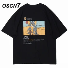 Camisetas con estampado gráfico OSCN7 para hombres 2020 camisetas divertidas de manga corta de verano Hip Hop moda Casual para mujeres camiseta superior Streetwear T29(China)