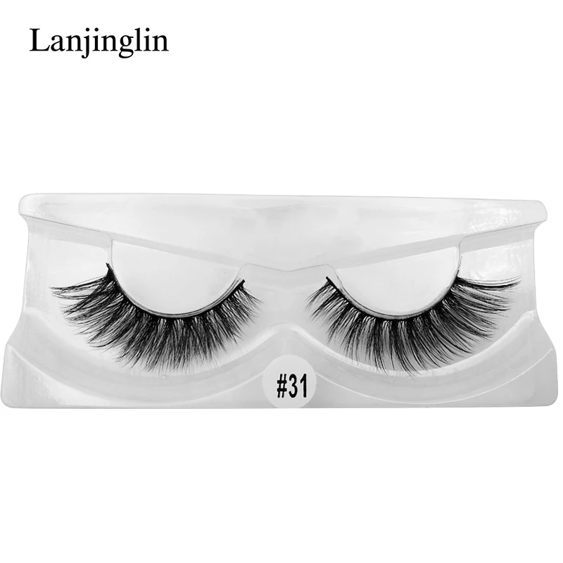 LANJINGLIN 10 пар, искусственные норковые ресницы оптом, натуральные длинные накладные ресницы для наращивания, объемные ресницы, пушистые мягкие ресницы - Цвет: W31W 10 PAIRS