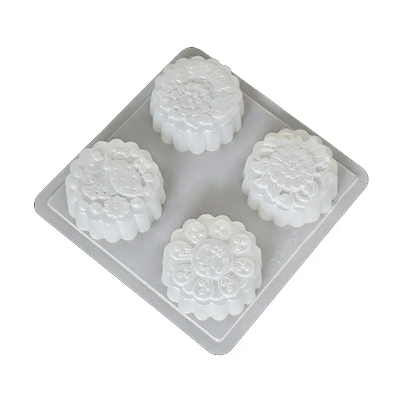 4 Полости Пластиковый помадка торт Mooncake плесень шоколадный Маффин кекс Плесень