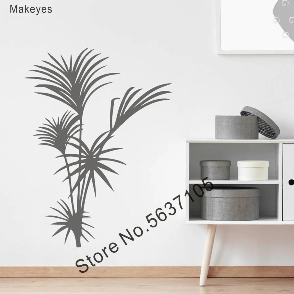 Makeyes Yucca Pianta Piante Motivo Della Parete Delle Decalcomanie Per La Casa Soggiorno Decorazione Della Parete Natura Foglie Yucca Autoadesivo Dell