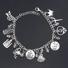 Горячая сказка Спящая красавица браслет принцесса меч роза цветок корона кулон браслет для женщин очаровательные аксессуары для подарков