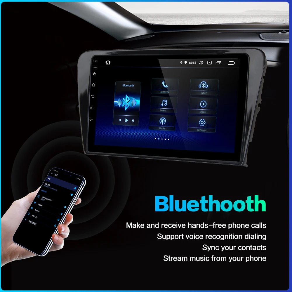 Best 10.2" IPS Screen Multimedia Car 1 Din Android 9.0 for Skoda Octavia 2014 2015 2016 2017 GPS Navigation Car Stereo 4G RAM 2
