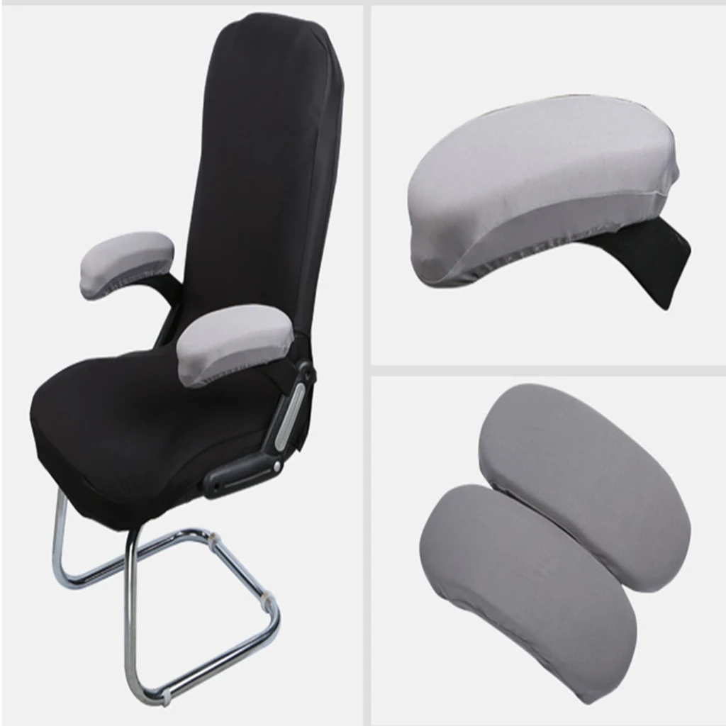 1 Pair Chair Armrest Cover For Office Computer Chair Cover Solid Color Stretch Removable Elbow Arm Rest Covers Office Decor