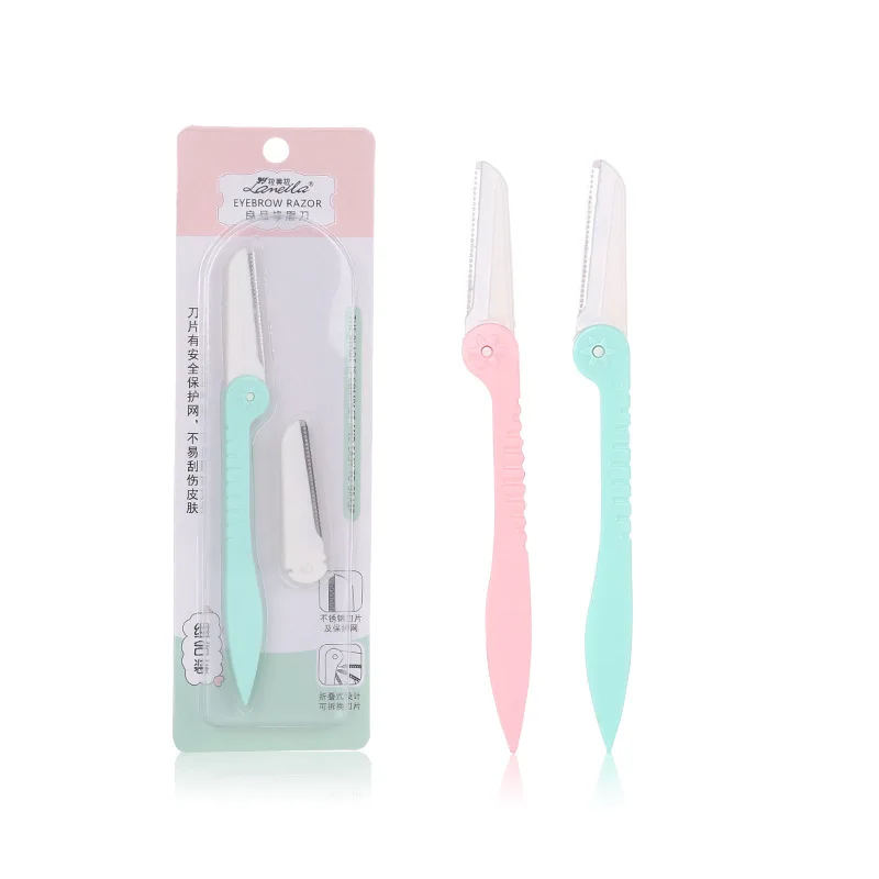 

1+1Makeup Cutting Eyebrow Trimmer Facial Hair Remove Razor Eyebrow Epilator Eye Brows Blades Shaver Knife Girl Cosmetic Tool
