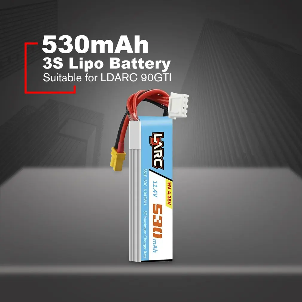 LDARC 11,4 V 530mAh 80C 3S Lipo аккумулятор набор для сборки дрона Высокое качество литиевая батарея электрический заряд Подсказка для LDARC 90GTI