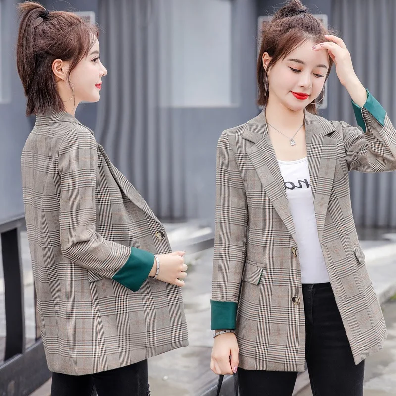 

CHIC Network Red Plaid Small Suit Coat Women's Korean-style 2019 Autumn Clothing New Style Casual Versatile Blazer