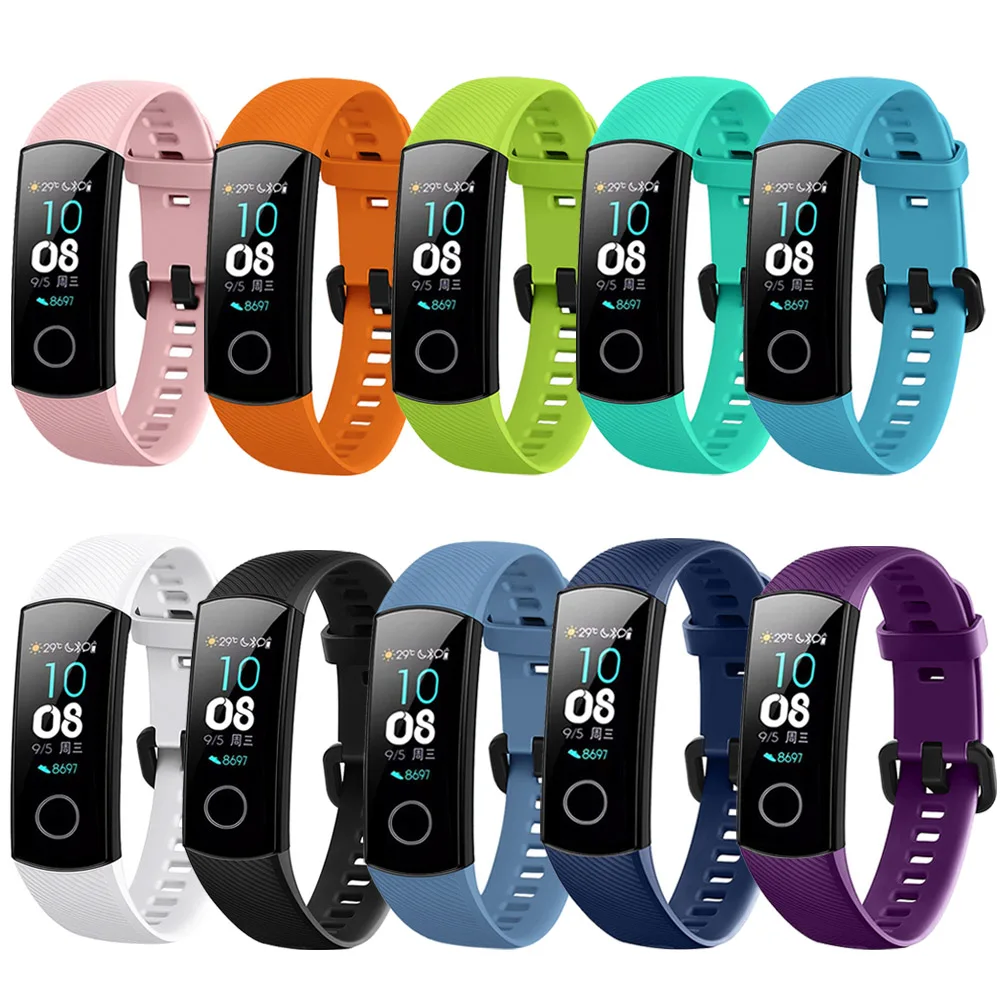 Силиконовый ремешок для часов для huawei Honor Band 4 5 фитнес-трекер сменный Браслет спортивный браслет набор CRS-B19 CRS-B19S