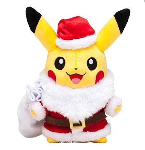 

TAKARA TOMY 25cm POKEMON cute picachu role play Santa Claus plush animal toys children's Christmas gift