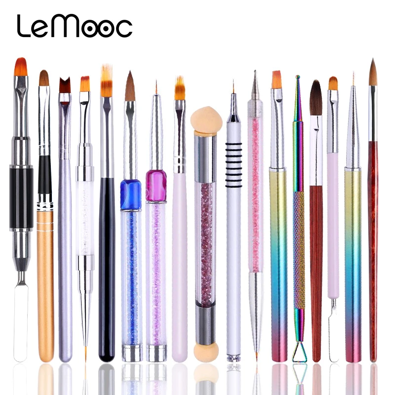 Lemooc Nail Art Brush Nail Gel Polish Painting Drawing Pen French Tip