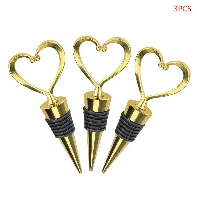 3 шт в форме сердца Шампанского Пробка для бутылки красного вина вакуумная герметичная многоразовая пробка E5BB