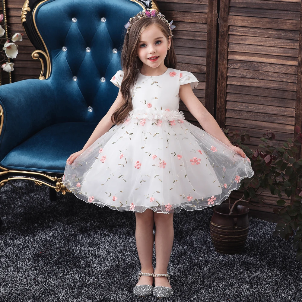

Vgiee Princess Dress for Girls Kids Party and Wedding Kids Frocks Clothes Mesh Floral Christmas Little Girls Clothing CC599