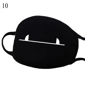 

Unisex Cartoon Facial Expression Masks Funny Mouth Black Cotton Half Face Mask Carnival Party Halloween Evil Devil Mask Props