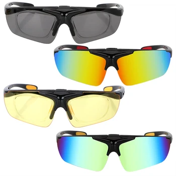 

LEEPEE Night Vision Drivers Goggles UV Protection Car Night-Vision Glasses Motocross Bike Sunglasses Flip Cover Anti Glare