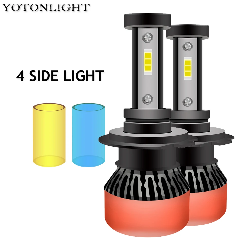 

YOTONLIGHT Hb4 9006 Led H11 H7 Led Headlight Bulbs H4 Led Lamp 9005 hb3 H8 H9 4 Side CSP 100W 12000LM 6000K 3000K 8000K 12v