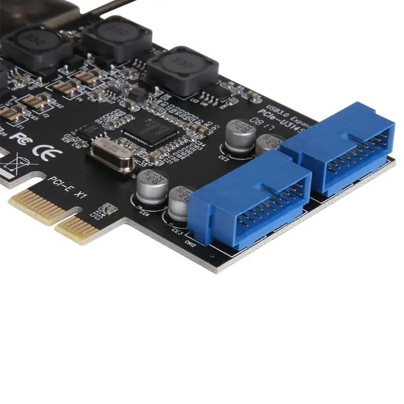ALLOYSEED USB 3,0 PCIe PCI Express Управление карта адаптера для рабочего стола спереди PCIe передачи USB3.0 19PIN Интерфейс адаптера