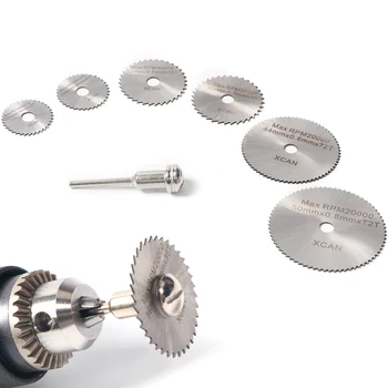 

6pcs HSS Circular Saw Blade Portable Rotary Tool for Dremel Metal Cutter Power Tool Set Wood Cutting Discs Drill Mandrel Cutoff