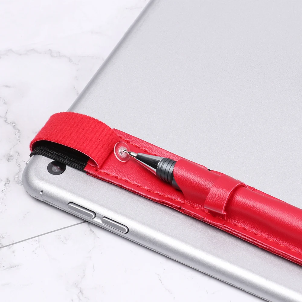 Leather Touch Screen Pen Cover & Holder - Protective Case for Stylus, Anti-Lost Design, 5 Color Options