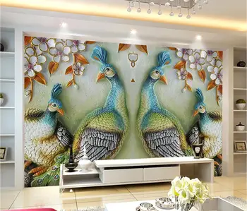 

[Self-Adhesive] 3D Peacock WG226 Wall Paper mural Wall Print Decal Wall Murals Belly