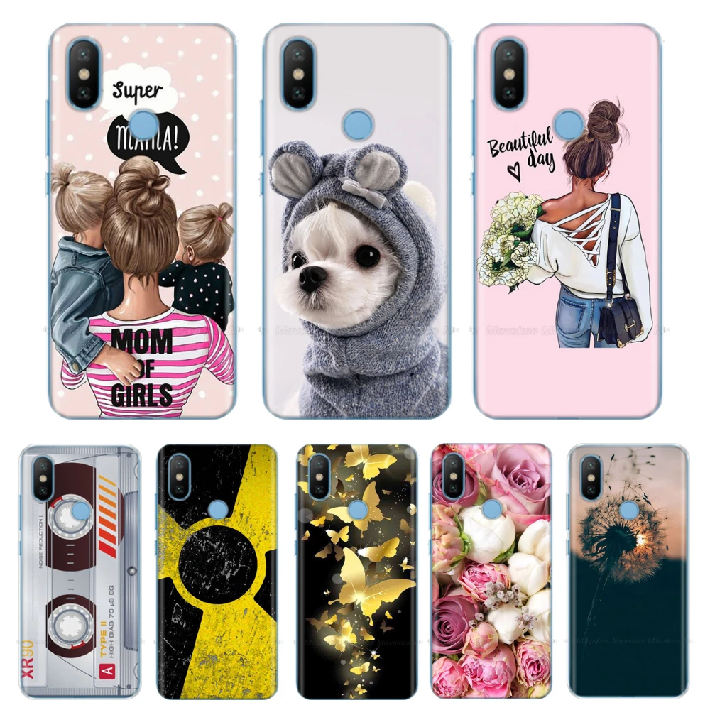 For Xiaomi Mi A2 Lite Case Soft TPU Phone Cover for Xiaomi Mi A2 Lite Bumper Coque Full Protection A 2 A2 Lite MiA2 Lite Cases xiaomi leather case cosmos blue