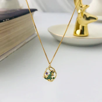 

Amaiyllis s925 Sterling Silver Micro CZ Zircon Animal Dinosaur Clavicle Necklace Pendant personality For Female Collar Jewelry