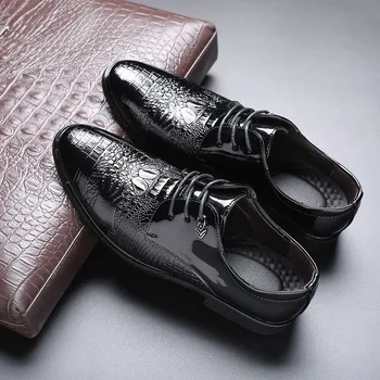 

2020 New Arrival Fashion Business Shoes Elegant Dress Shoes Men Wedding Shoes Men's Suit Leather Shoes Men Lace Up Work Shoes