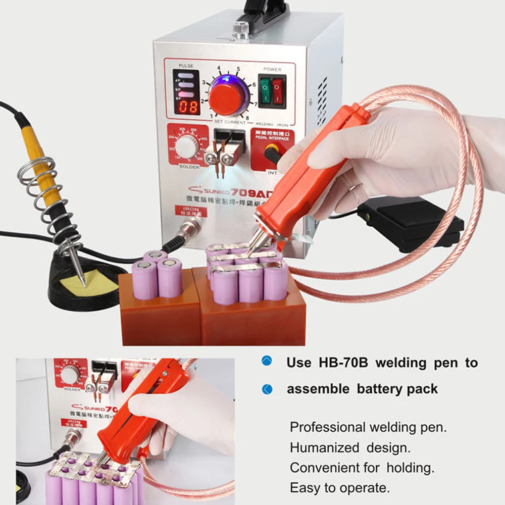 

709AD Multifunctional High Power Lithium Battery Automatic Digital Display Pulse Mobile With Welding Pen Spot Welding Machine
