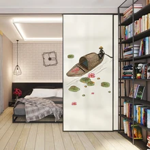 Современные новые китайские Прозрачные стеклянные наклейки freehand Абстрактная живопись чернилами стеклянная пленка украшение Непрозрачный кабинет чайная комната