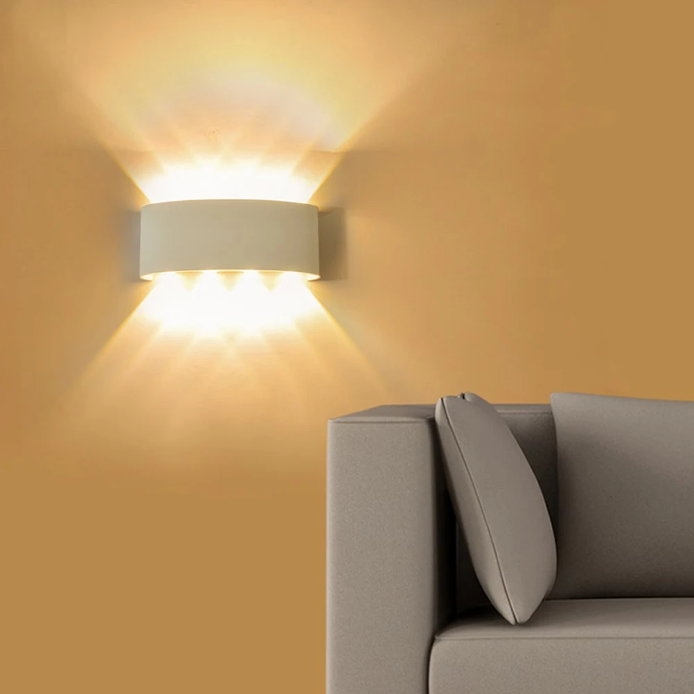 Современный простой светодиодный настенный светильник водонепроницаемый вверх вниз алюминиевые настенные бра для гостиной спальни