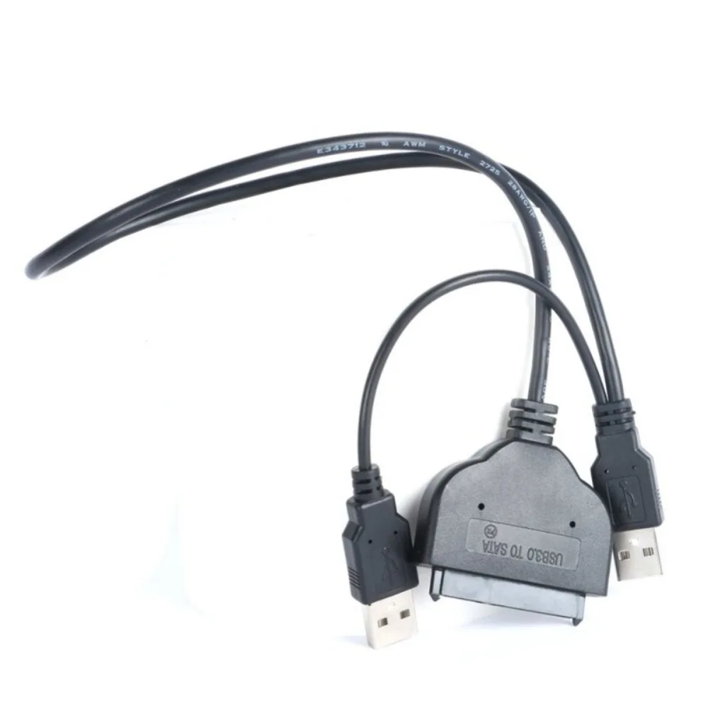 EDAL двойной USB 2,0 для SATA адаптер 22 Pin данных usb-кабель питания адаптер простой диск шнур для 2,5 дюймовый HDD SSD