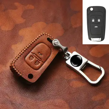 

Genuine Leather Car Key Case Cover For Chevrolet for buick Sonic Spark Cruze Captiva Lacetti Orlando Epica Trax Smart Keychain
