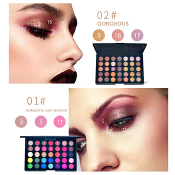 

35Colors Pearl Matte Eyeshadow Waterproof Matte Eye Shadow Plate Orange Color Earth Color Eyeshadow Tray Mix Long-lasting Makeup