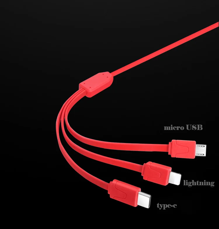 Удерживающий 3 в 1 USB кабель для зарядки 1 м для IPhone Sumsung Android huawei Портативный зарядный кабель Micro usb type-C мобильный кабель
