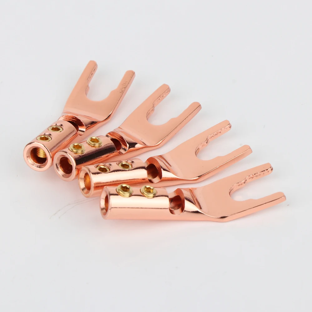 SY1525 Pure Copper Speaker Cable Wire spade Plug AMP Terminal Y fork for speaker cable
