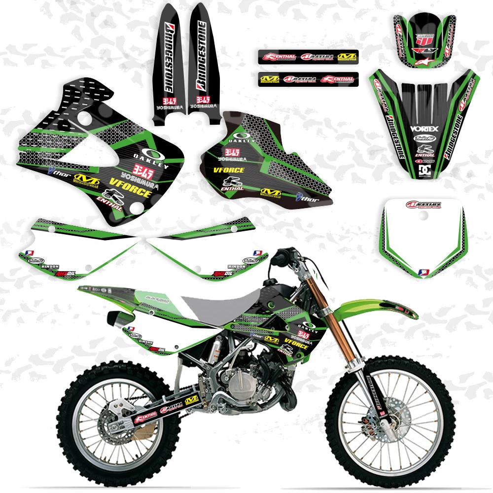 Lydig Papua Ny Guinea vandtæt Motorcycle TEAM GRAPHICS & BACKGROUNDS DECALS For Kawasaki KX80 KX100 KX 80  100 1998 1999 2000 Motocross Pit Dirt Bike|team graphics|decal graphicsteam  kawasaki graphics - AliExpress