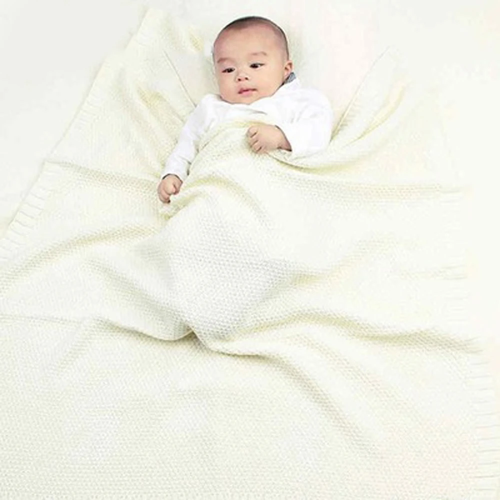 Детское постельное белье, Одежда для новорожденных, вязаное одеяло из муслина, пеленание, органический хлопок, детские мягкие постельные принадлежности, однотонное пеленание